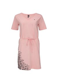Letnie Sukienki Loap Aurora PNK1 M - Elegancka i Wygodna. Okazja: do pracy. Kolor: różowy. Materiał: poliester, bawełna. Sezon: lato. Typ sukienki: sportowe. Styl: elegancki