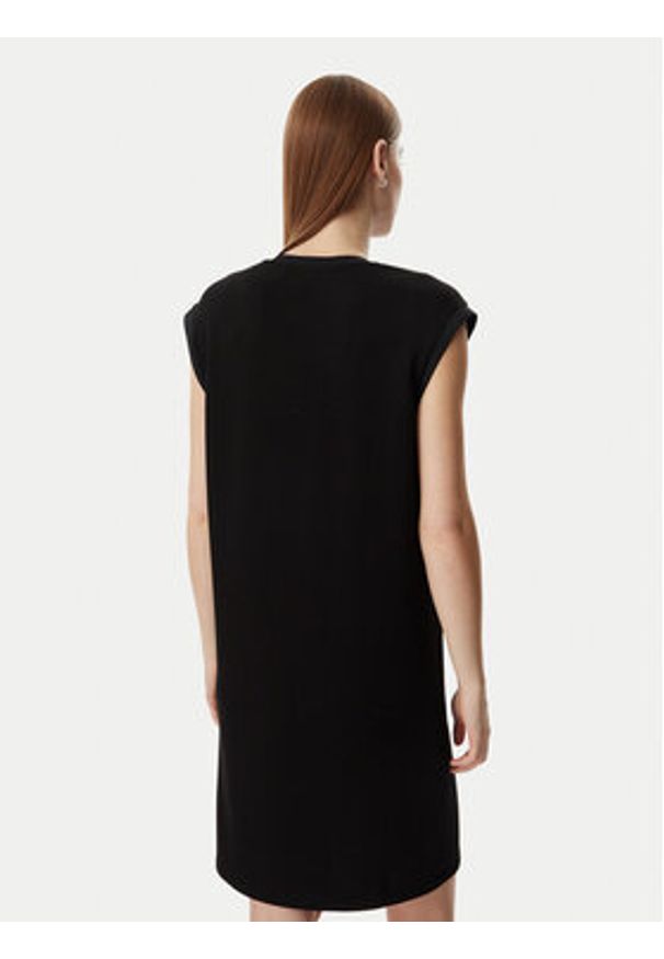 Karl Lagerfeld - KARL LAGERFELD Sukienka codzienna B2W13033 Czarny Regular Fit. Okazja: na co dzień. Typ kołnierza: dekolt w karo. Kolor: czarny. Materiał: syntetyk. Typ sukienki: proste. Styl: casual