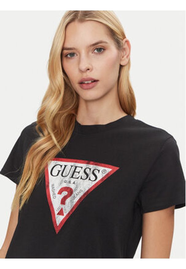 Guess T-Shirt W2BI69 K8FQ1 Czarny Regular Fit. Kolor: czarny. Materiał: bawełna