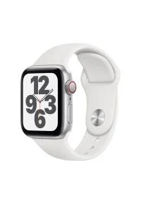 APPLE Watch SE Cellular 40mm (Srebrny z opaską sportową w kolorze białym). Rodzaj zegarka: smartwatch. Kolor: srebrny, wielokolorowy, biały. Styl: sportowy #1