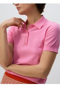 Reserved - Sweter polo z wiskozą - fioletowy. Typ kołnierza: polo. Kolor: fioletowy. Materiał: wiskoza