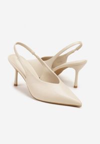 Renee - Beżowe Sandały Vices Slingback na Obcasie Tilarina. Okazja: na co dzień. Kolor: beżowy. Obcas: na obcasie. Styl: elegancki, casual. Wysokość obcasa: średni #5