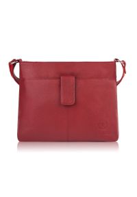 PAOLO PERUZZI - Listonoszka skórzana włoska Paolo Peruzzi E-27-RD czerwony. Kolor: czerwony. Materiał: skórzane. Styl: casual. Rodzaj torebki: na ramię #1