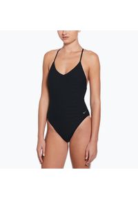 Strój pływacki jednoczęściowy damski Nike Swoosh Link Y-Back. Kolor: czarny