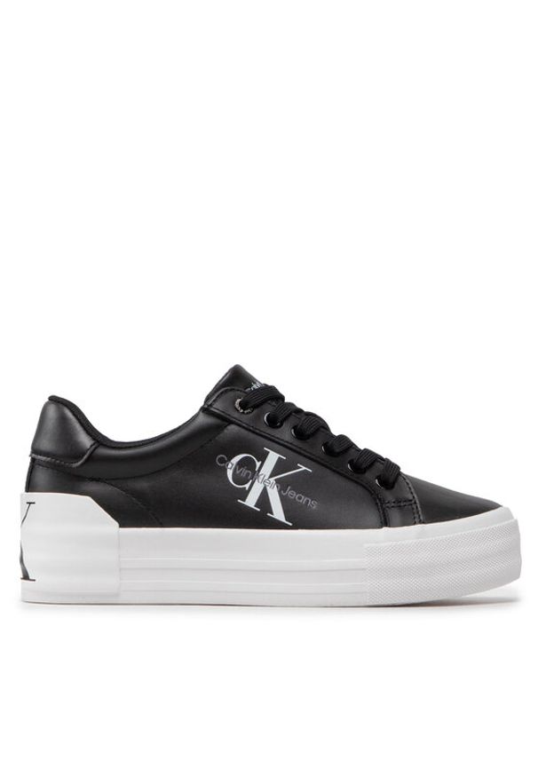 Calvin Klein Jeans Sneakersy Vulc Flatform Bold Lth YW0YW00821 Czarny. Kolor: czarny. Materiał: skóra