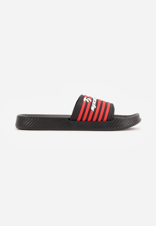 Born2be - Czarne Klapki Sportowe z Piankowego Materiału Thesedice. Okazja: na co dzień. Kolor: czarny. Materiał: materiał. Sezon: lato. Styl: sportowy