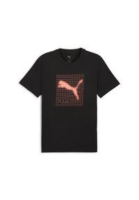 Puma - Męska koszulka z grafiką PUMATECH PUMA Black. Kolor: czarny. Materiał: guma. Wzór: nadruk, kolorowy