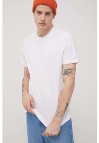 Lee Cooper t-shirt bawełniany kolor biały gładki. Kolor: biały. Materiał: bawełna. Wzór: gładki