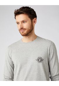 Wrangler - WRANGLER LS BIKER TEE MĘSKA KOSZULKA Z DŁUGIM RĘKAWEM MID GREY MEL W7K5D3X37. Długość rękawa: długi rękaw. Długość: długie