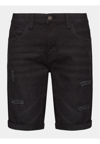 INDICODE Szorty jeansowe Kaden Holes 70-104 Czarny Regular Fit. Kolor: czarny. Materiał: bawełna #1