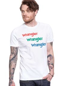 Wrangler - WRANGLER T SHIRT SS REPEAT TEE WHITE W7D7D3989. Kolor: biały #3