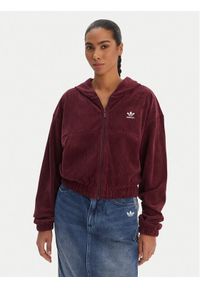 Adidas - adidas Bluza Essentials Chenile KE1119 Bordowy Loose Fit. Kolor: czerwony. Materiał: bawełna #1