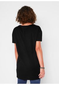 Shirt oversize bawełniany z nadrukiem bonprix czarny z nadrukiem. Kolor: czarny. Materiał: bawełna. Wzór: nadruk #4