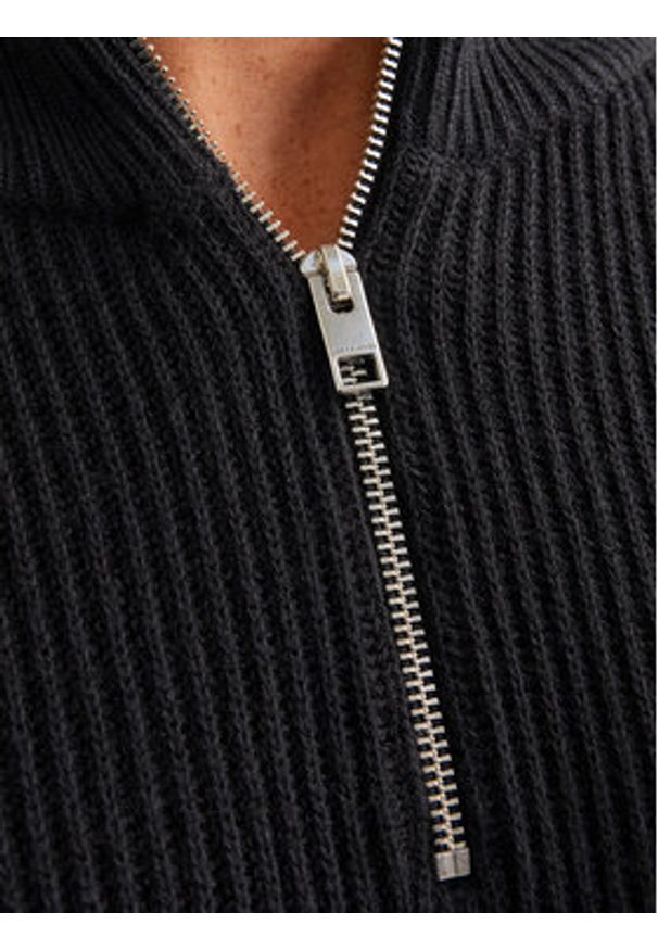Jack & Jones Sweter Pannel 12258473 Czarny Regular Fit. Kolor: czarny. Materiał: syntetyk, bawełna