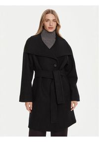 Calvin Klein Płaszcz wełniany LV044D557G Czarny Regular Fit. Kolor: czarny. Materiał: wełna #1