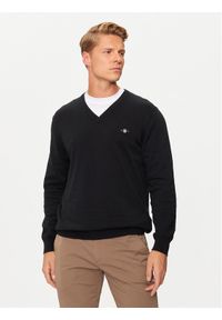 GANT - Gant Sweter Classic 8030562 Czarny Regular Fit. Kolor: czarny. Materiał: bawełna #1