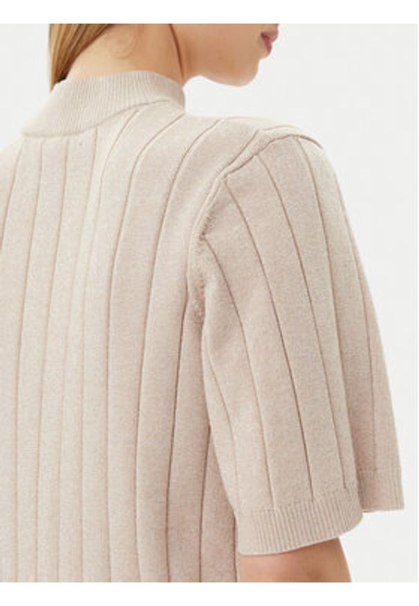 Bruuns Bazaar Sweter Anemones BBW4521 Beżowy Regular Fit. Kolor: beżowy. Materiał: wiskoza