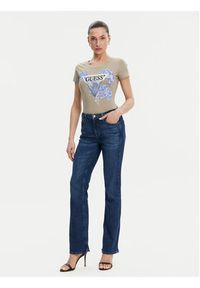 Guess T-Shirt W5GI08 J1314 Khaki Slim Fit. Kolor: brązowy. Materiał: bawełna #4