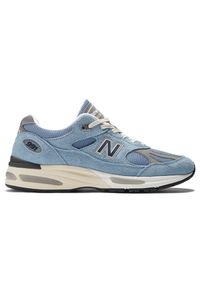 Buty unisex New Balance U991BV2 – niebieskie. Kolor: niebieski. Materiał: skóra, guma. Szerokość cholewki: normalna. Sport: bieganie