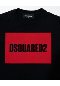 DSQUARED2 KIDS - Czarny t-shirt z czerwonym nadrukiem 8-16 lat. Kolor: czarny. Materiał: bawełna. Długość rękawa: krótki rękaw. Wzór: nadruk. Sezon: lato. Styl: klasyczny #3