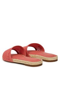TOMMY HILFIGER - Tommy Hilfiger Espadryle Knit Mesh Espadrille Flat Sandal FW0FW08744 Koralowy. Kolor: pomarańczowy. Materiał: materiał #3