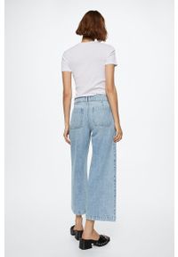 mango - Mango jeansy Culotte damskie high waist. Stan: podwyższony. Kolor: niebieski #3