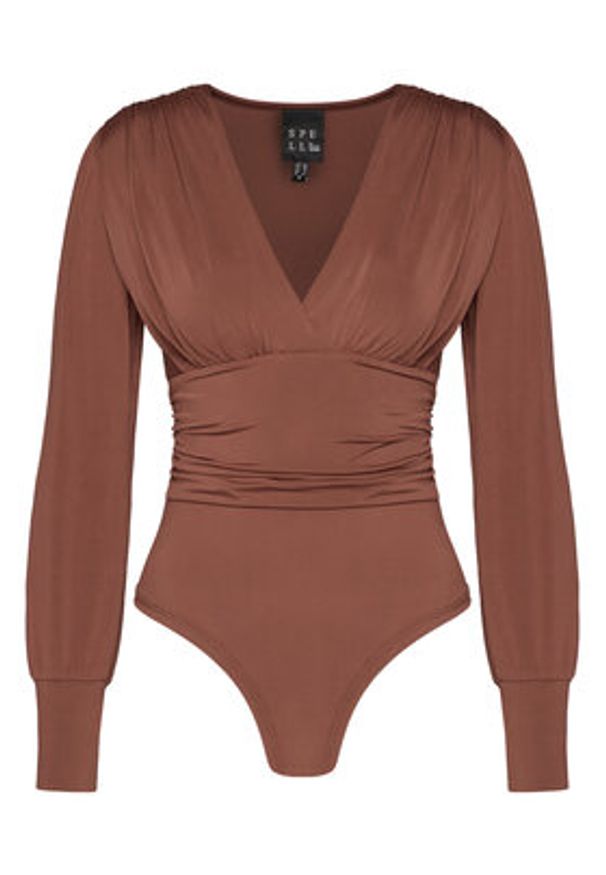 ACCESS FASHION Body 54-2018-324 Brązowy Slim Fit. Kolor: brązowy. Materiał: syntetyk