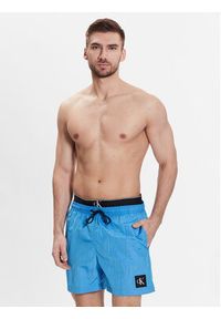 Calvin Klein Swimwear Szorty kąpielowe Medium Double Wb KM0KM00846 Niebieski Regular Fit. Kolor: niebieski. Materiał: syntetyk #3