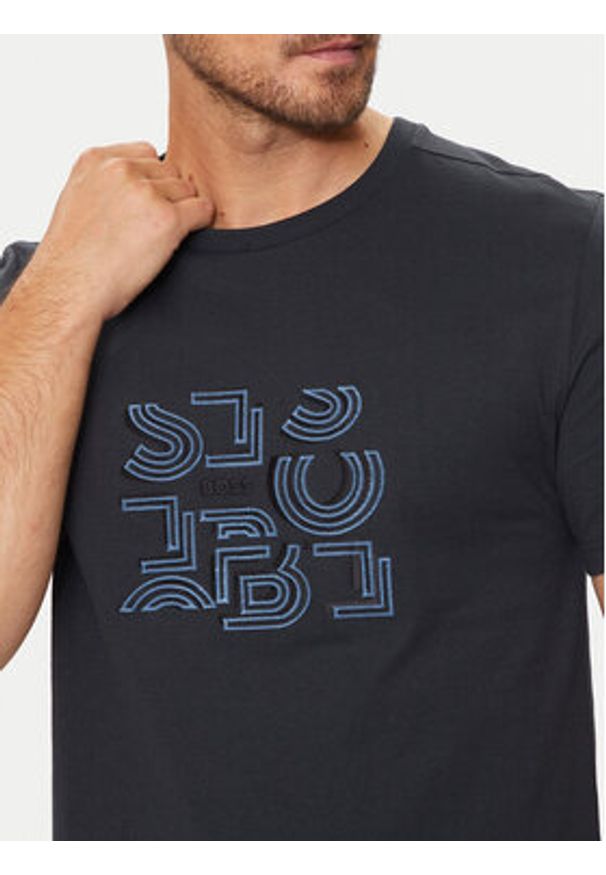 BOSS - Boss T-Shirt 50519350 Granatowy Regular Fit. Kolor: niebieski. Materiał: bawełna