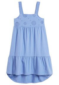 bonprix - Sukienka dziewczęca z dżerseju z bawełny organicznej. Kolor: niebieski. Materiał: bawełna, jersey. Sezon: lato