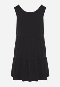 Born2be - Czarna Sukienka o Rozkloszowanym Kroju na Szerokich Ramiączkach z Guzikami Saniella. Okazja: na co dzień. Kolor: czarny. Długość rękawa: na ramiączkach. Typ sukienki: rozkloszowane. Styl: klasyczny, casual, elegancki #2