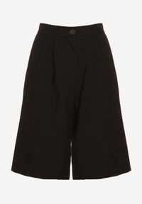 Renee - Czarne Szorty o Garniturowym Kroju High Waist z Dodatkiem Wiskozy Mavvia. Okazja: na co dzień. Stan: podwyższony. Kolor: czarny. Materiał: wiskoza. Sezon: lato. Styl: elegancki, klasyczny, casual #8