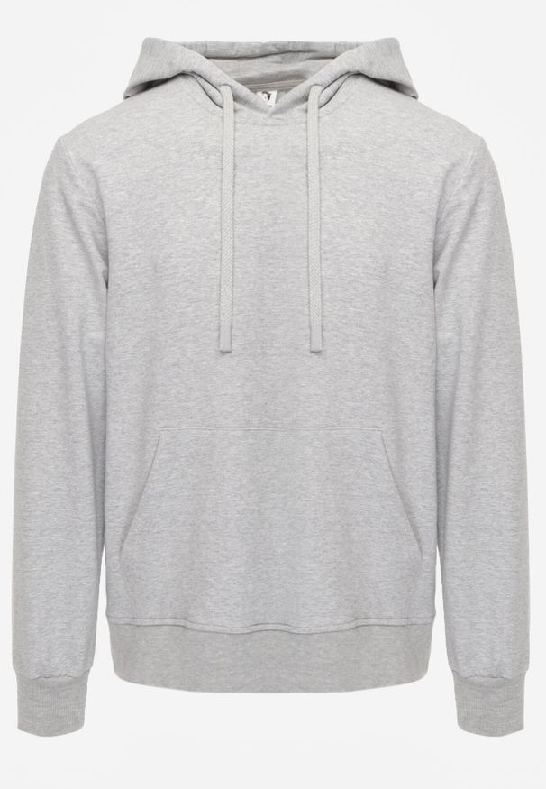 Born2be - Szara Bluza z Kapturem i Kieszenią Typu Kangur Aqialei. Okazja: na co dzień. Typ kołnierza: kaptur. Kolor: szary. Materiał: jeans, dresówka. Wzór: gładki. Styl: casual