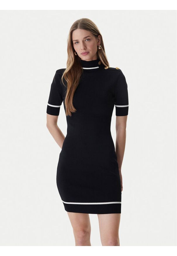 Marciano Guess Sukienka dzianinowa 6RGK24 5905Z Czarny Classic Fit. Kolor: czarny. Materiał: wiskoza
