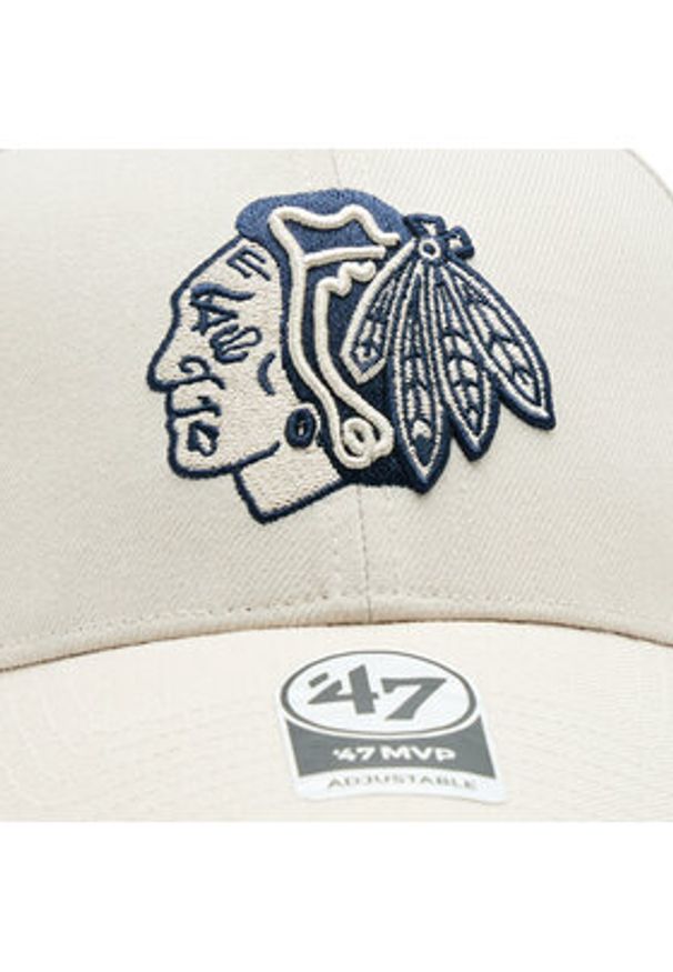 47 Brand Czapka z daszkiem NHL Chicago Blackhawks '47 MVP SNAPBACK H-MVPSP04WBP-BN Écru. Materiał: materiał