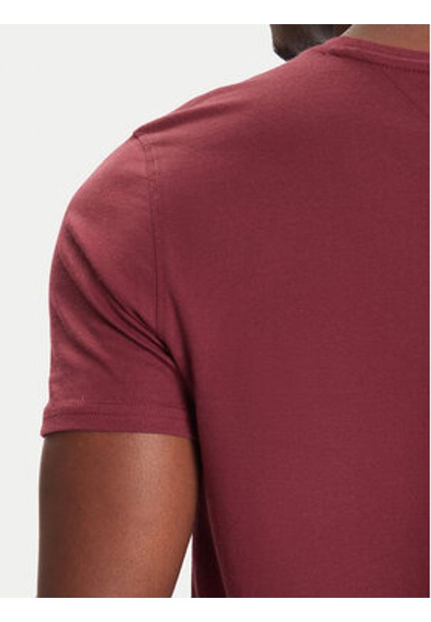 Tommy Jeans T-Shirt DM0DM04411 Bordowy Regular Fit. Kolor: czerwony. Materiał: bawełna