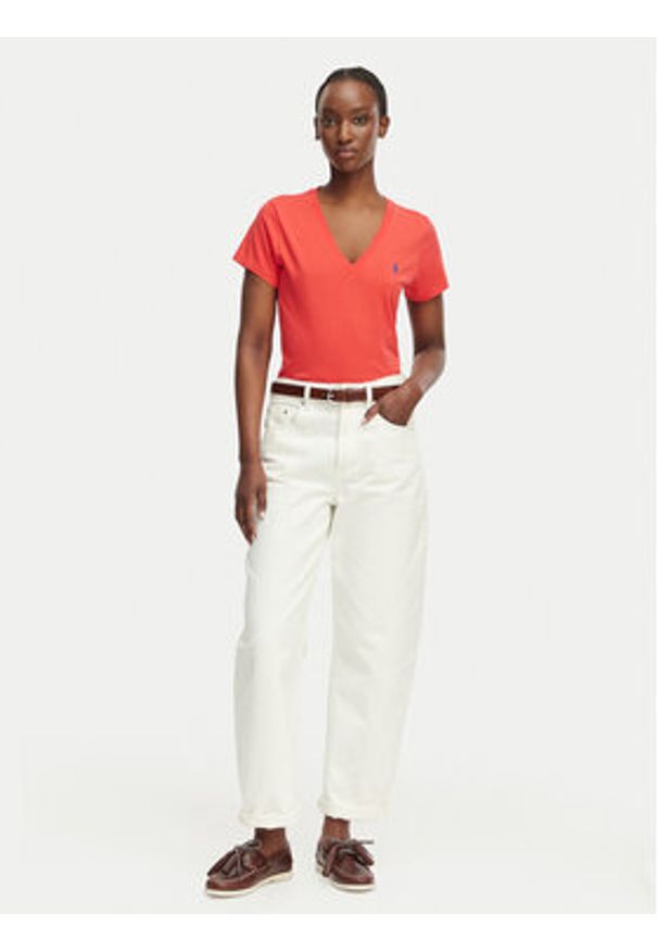 Polo Ralph Lauren T-Shirt 211B14611002 Czerwony Straight Fit. Typ kołnierza: polo. Kolor: czerwony. Materiał: bawełna