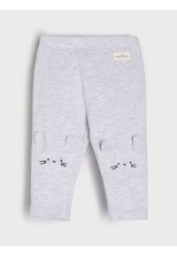 Sinsay - Bawełniane legginsy z elementami 3D - szary. Kolor: szary. Materiał: bawełna #1