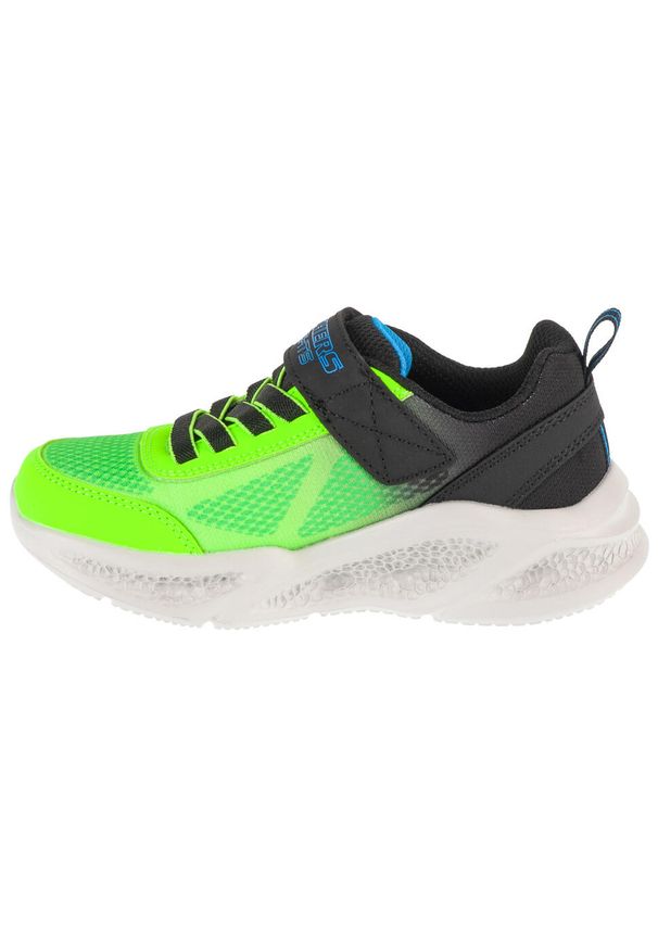 skechers - Buty sportowe Sneakersy chłopięce, Meteor-Lights - Krendox. Kolor: zielony. Materiał: materiał. Model: Skechers Sport. Sport: turystyka piesza