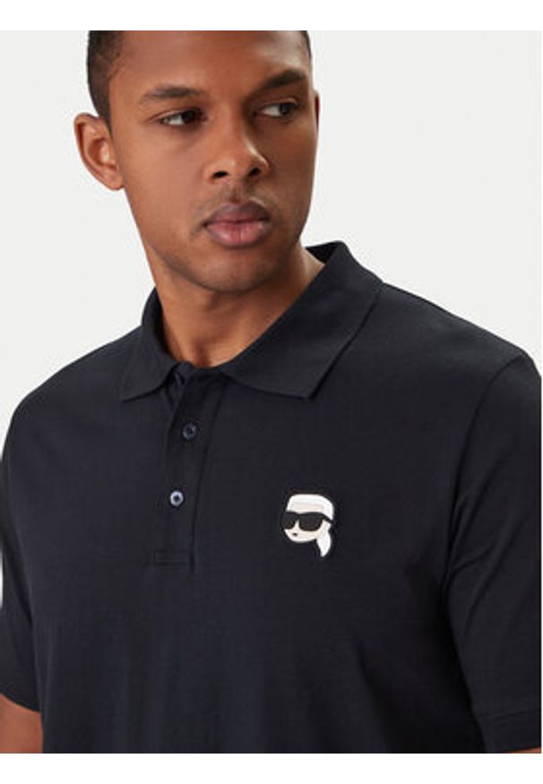 Karl Lagerfeld - KARL LAGERFELD Polo 745710 561224 Granatowy Regular Fit. Typ kołnierza: polo. Kolor: niebieski. Materiał: bawełna