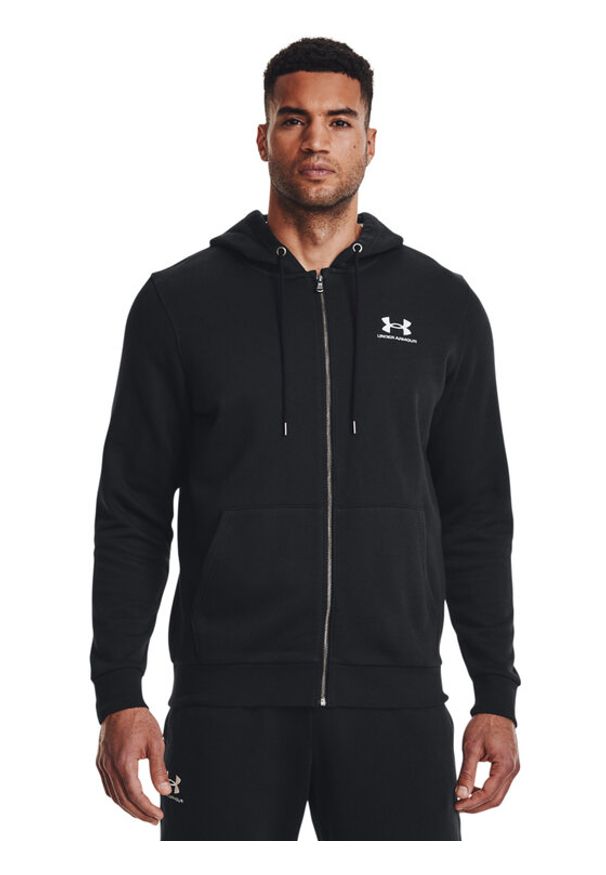 Under Armour Bluza UA Essential Fleece FZ Hood 1373881 Czarny Regular Fit. Kolor: czarny. Materiał: bawełna