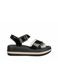 Sandały Azaleia Marie Sandal Plat Fem Black 198049, Czarny, Tworzywo. Okazja: na co dzień. Zapięcie: klamry. Kolor: czarny. Materiał: tworzywo sztuczne. Wzór: paski. Styl: casual, sportowy #1