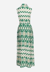 Born2be - Zielona Koszulowa Sukienka z Wiskozy z Rozkloszowanym Dołem i Paskiem w Talii Drivima. Okazja: na imprezę. Kolor: zielony. Materiał: wiskoza. Typ sukienki: koszulowe. Styl: elegancki #7