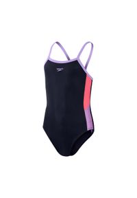Strój pływacki jednoczęściowy dziecięcy Speedo Dive Thinstrap. Kolor: niebieski, różowy, wielokolorowy. Materiał: lycra, poliester