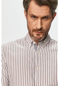 Premium by Jack&Jones - Koszula bawełniana. Okazja: na co dzień. Typ kołnierza: button down. Kolor: brązowy. Materiał: bawełna. Długość rękawa: długi rękaw. Długość: długie. Styl: casual #6