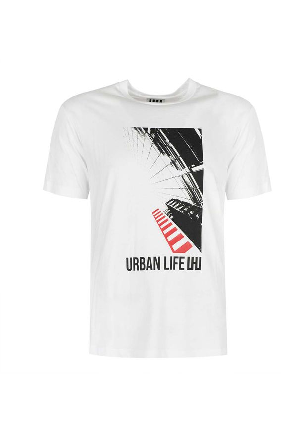 Les Hommes T-shirt "Urban Life LHU" | URG800P UG816 | Urban Life LHU | Mężczyzna | Biały. Okazja: na co dzień. Kolor: biały. Materiał: bawełna. Wzór: nadruk. Styl: casual