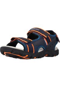 Geox - Sandały GEOX JR SANDAL STRADA A Niebieski. Kolor: niebieski. Materiał: syntetyk, skóra. Sezon: lato
