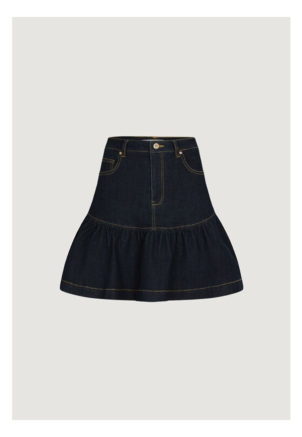 Morgan Spódnica jeansowa 261-JSOUBIA Granatowy Regular Fit. Kolor: niebieski. Materiał: bawełna