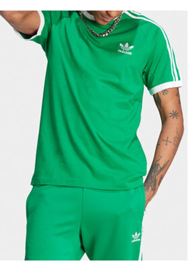 Adidas - adidas T-Shirt adicolor Classics 3-Stripes IM0410 Zielony Slim Fit. Kolor: zielony. Materiał: bawełna