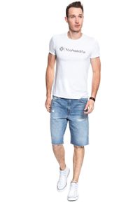 Wrangler - KRÓTKIE SPODENKI WRANGLER DENIM SHORT BLUE LAND W14CGW15W 112126590. Materiał: denim. Długość: krótkie #9